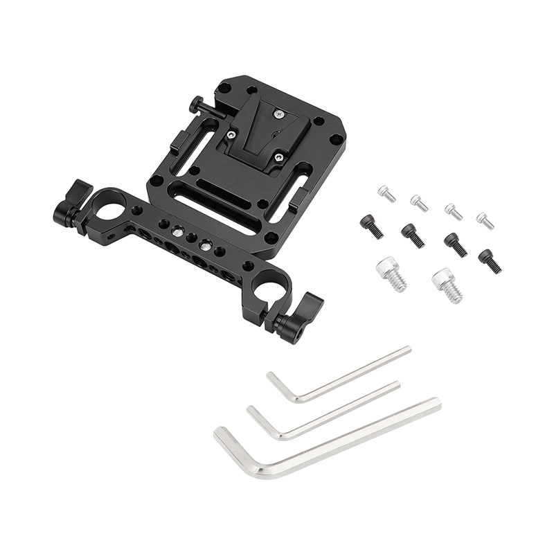 CAMVATE Mini V Lock Female Mount With VESA Mount 75×75mm & 19mm Rod Clamp Railblock For DSLR Camera Battery Power Supply