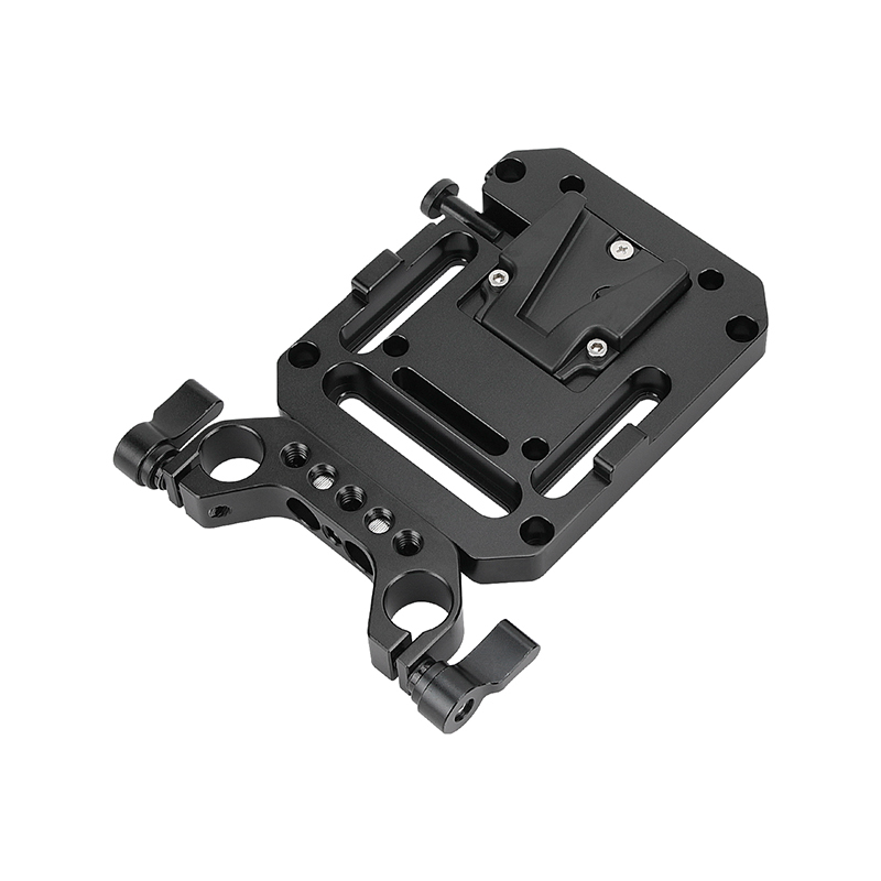 CAMVATE Mini V Lock Mount Female Adapter With VESA Mount 75×75mm & 15mm Railblock Rod Clamp For DSLR Camera Battery