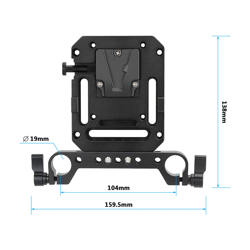 CAMVATE Mini V Lock Female Mount With VESA Mount 75×75mm & 19mm Rod Clamp Railblock For DSLR Camera Battery Power Supply