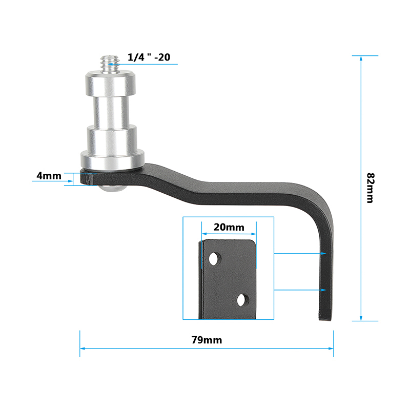 CAMVATE L Type Support Pedestal Wall / Table / Ceiling Mount With 1/4''-20 Thread Screw Adapter