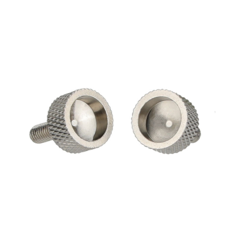 CAMVATE M4 Thumb Screw Button Head Cap Screw Brass Nickel (2 Pieces)