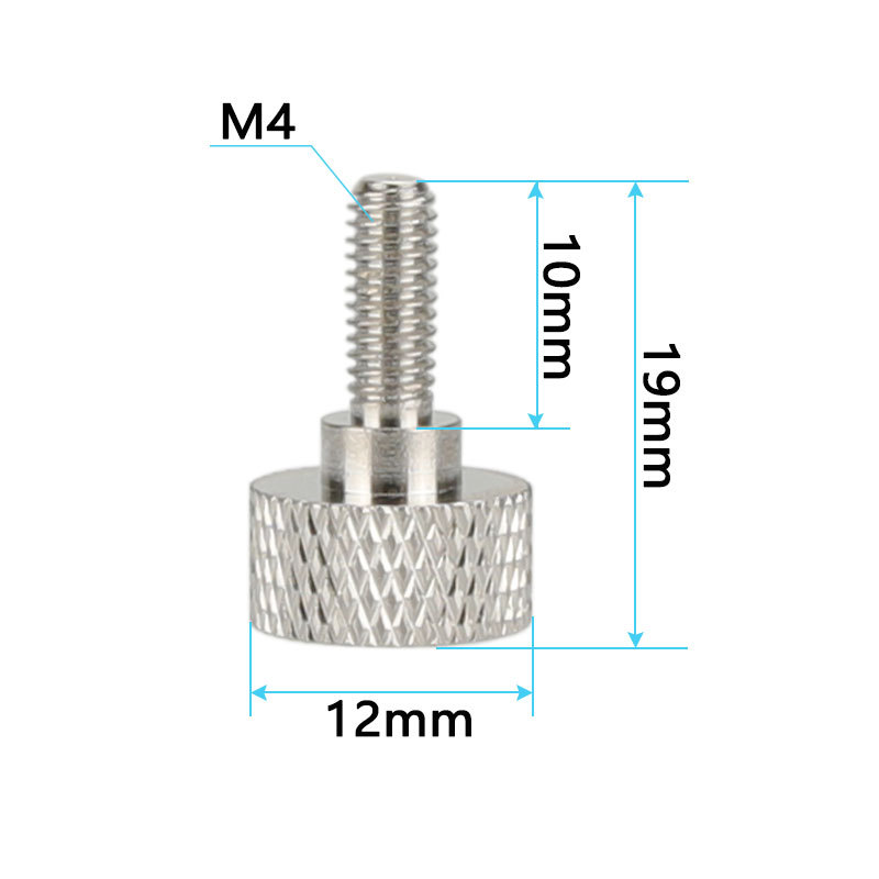 CAMVATE M4 Thumb Screw Button Head Cap Screw Brass Nickel (2 Pieces)