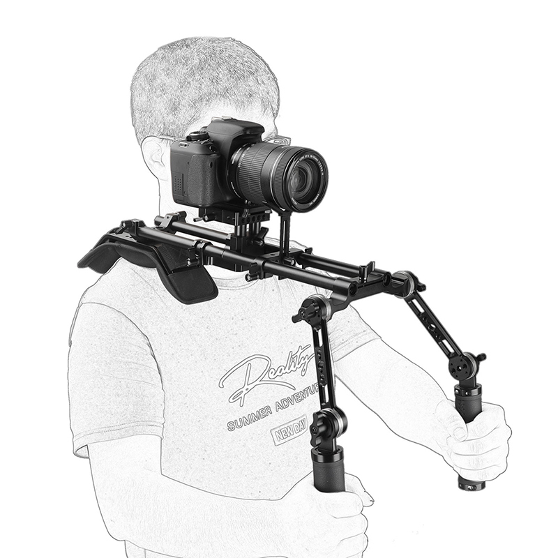 CAMVATE DSLR Shoulder-Mounted Dual-Reflex Cameras Dual Arri Rosette Handle Support kit Sponge Shoulder Pads