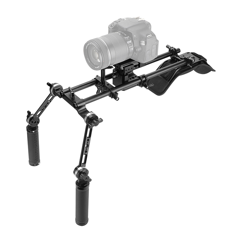 CAMVATE DSLR Shoulder-Mounted Dual-Reflex Cameras Dual Arri Rosette Handle Support kit Sponge Shoulder Pads