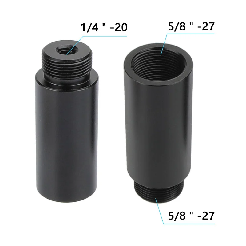 CAMVATE 2" Aluminum Micro Rod With 5/8"-27 Female To 5/8"-27 Male Microphone Thread Screw Adapter (2 Pieces)