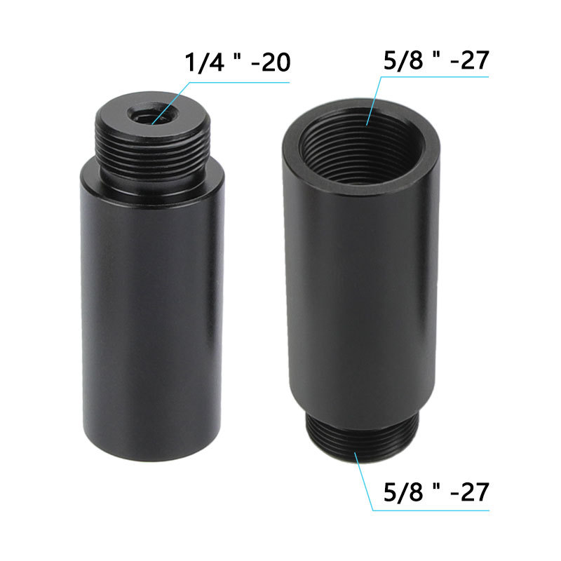 CAMVATE 2" Aluminum Micro Rod With 5/8"-27 Female To 5/8"-27 Male Microphone Thread Screw Adapter (2 Pieces)