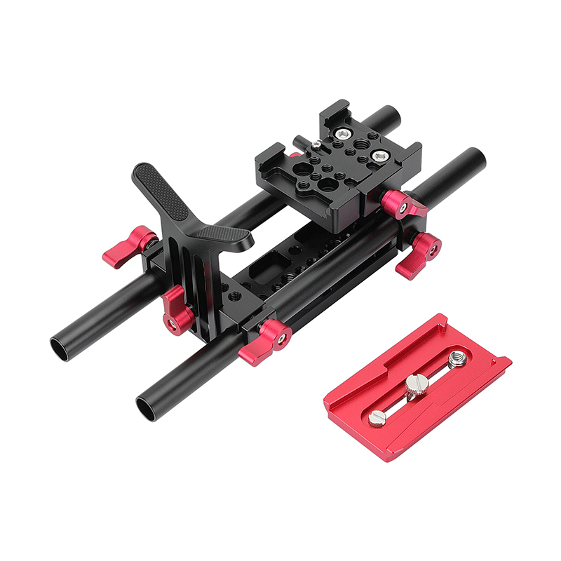 CAMVATE Universal Tripod Mount Support Rig With Manfrotto Quick Release Baseplate & Y Lens Support For DSLR Cameras