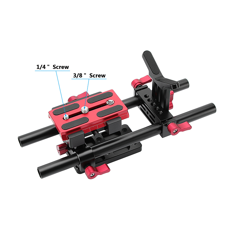 CAMVATE Universal Tripod Mount Support Rig With Manfrotto Quick Release Baseplate & Y Lens Support For DSLR Cameras