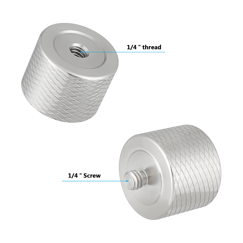 CAMVATE 1/4"-20 Male To 1/4"-20 Female Counterweight Screw Adapter 28mm Diameter For DSLR Camera Tripod And Photographic Accessories