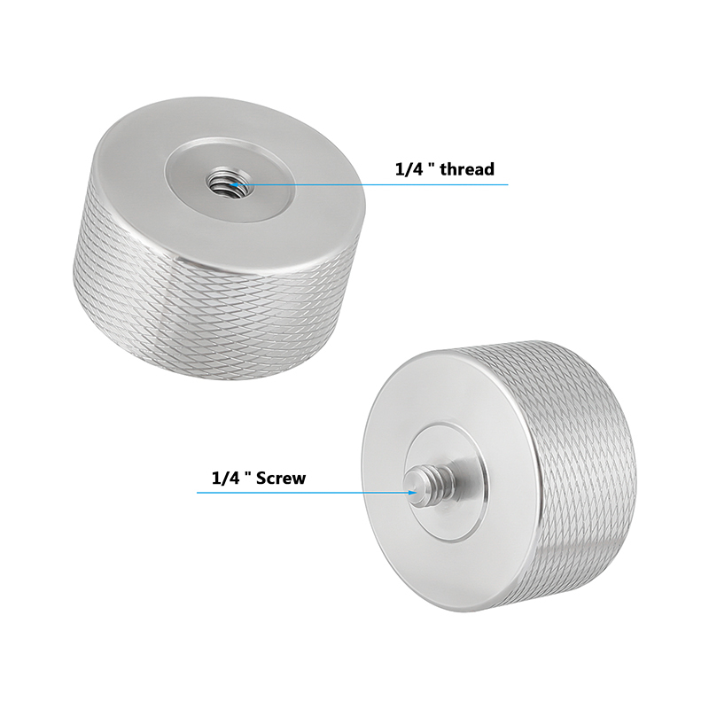 CAMVATE 1/4"-20 Male To 1/4"-20 Female Counterweight Screw Adapter Stainless Steel Made 39.5mm Diameter For DSLR Camera Accessories (2 Pieces)
