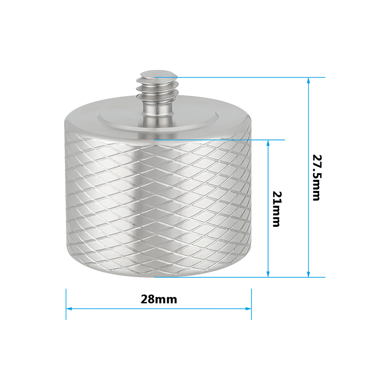 CAMVATE 1/4"-20 Male To 1/4"-20 Female Counterweight Screw Adapter 28mm Diameter For DSLR Camera Tripod And Photographic Accessories