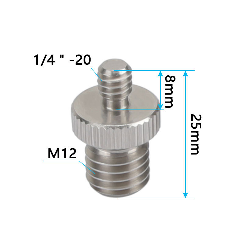 CAMVATE 1/4" Male to M12 Male Double-end Screw Adapter for DSLR Rig