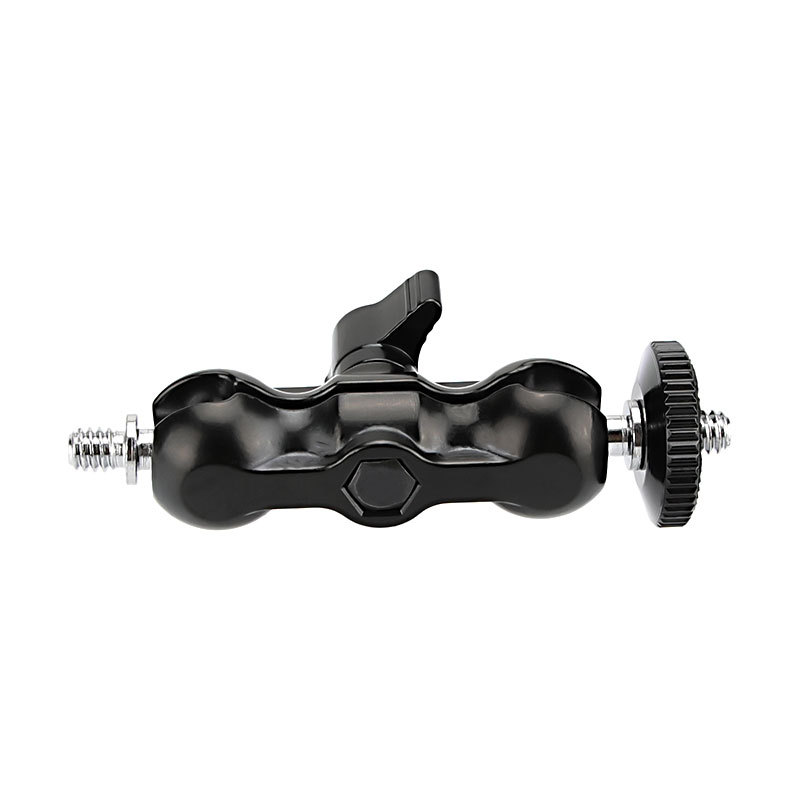 CAMVATE Versatile 1/4"-20 Mini Ball Head Extension Arm Black Knob (2 Pieces)