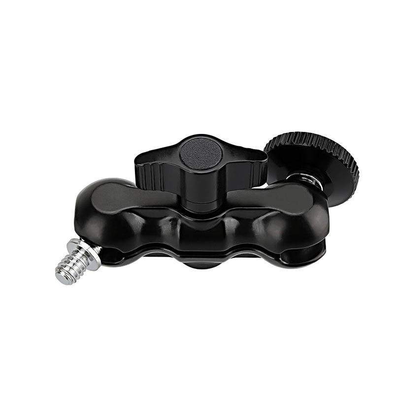 CAMVATE Versatile 1/4"-20 Mini Ball Head Extension Arm Black Knob (2 Pieces)