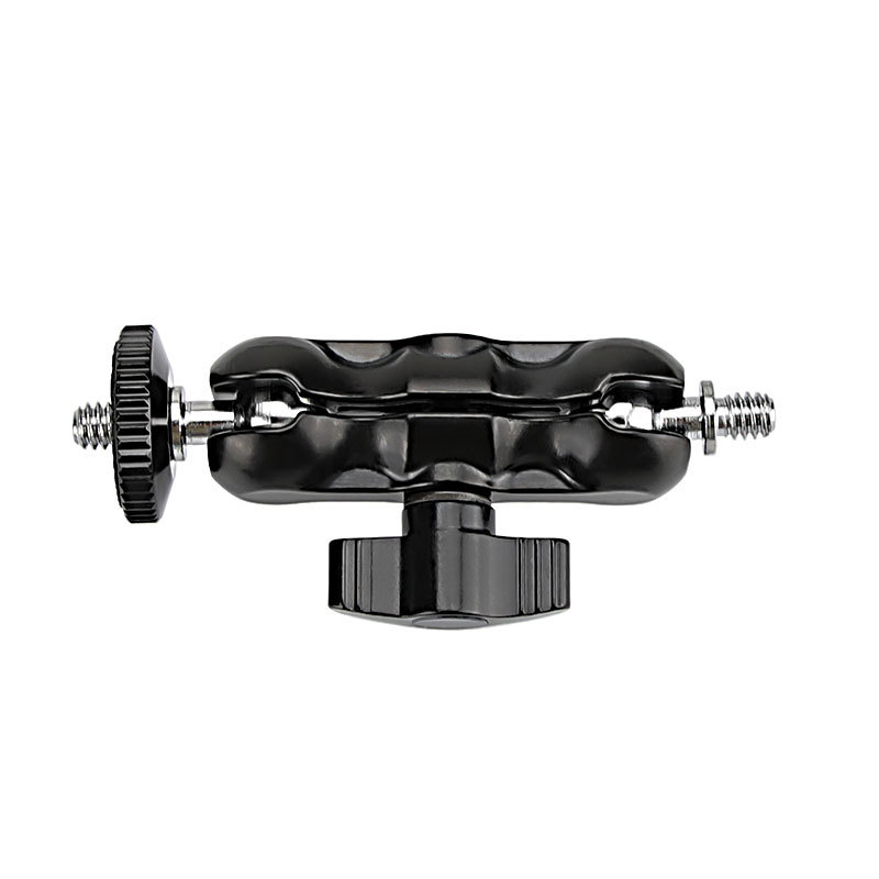 CAMVATE Versatile 1/4"-20 Mini Ball Head Extension Arm Black Knob (2 Pieces)