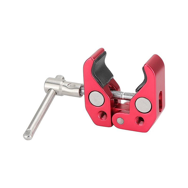 CAMVATE Super Clamp Crab Pliers Clip Magic Friction Arm (Red) With 1/4" & 3/8" Mounting Points For DSLR Camera Studio