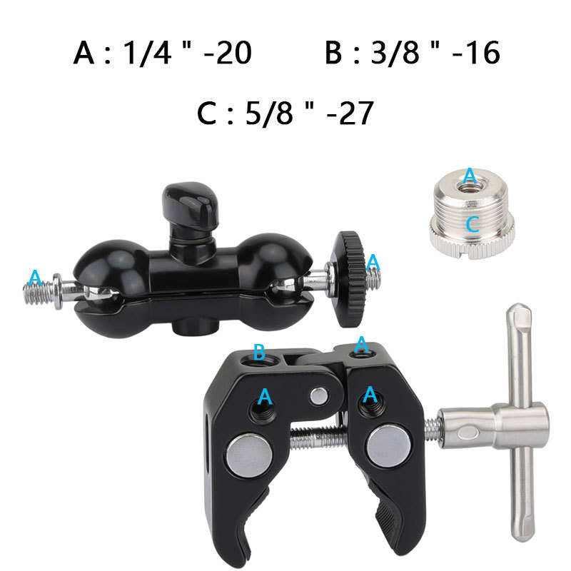 CAMVATE Crab clamp & Mini Ball Head Camera Mount  for microphones