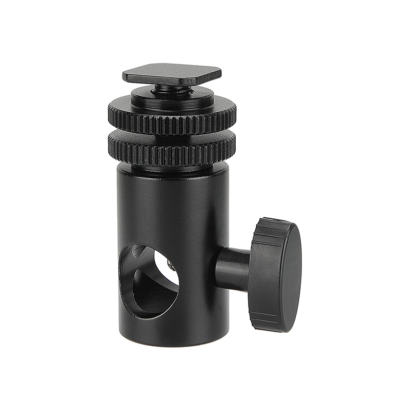 CAMVATE 16mm Light Stand Head With Shoe Mount Adapter And 1/4" 3/8" Lock Nuts