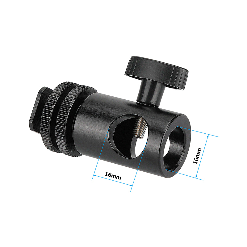 CAMVATE 16mm Light Stand Head With Shoe Mount Adapter And 1/4" 3/8" Lock Nuts