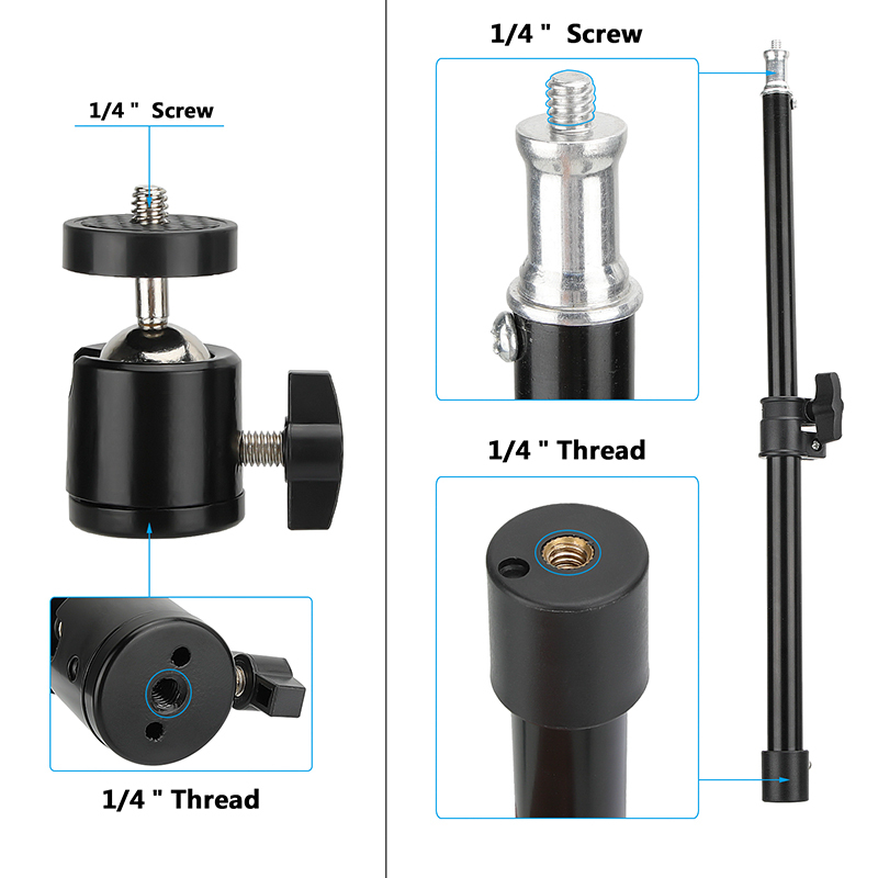 CAMVATE Extendable Monitor Desk Mount Stand With Fully Adjustable Ball Head Holder 1/4"-20 Screw Mount