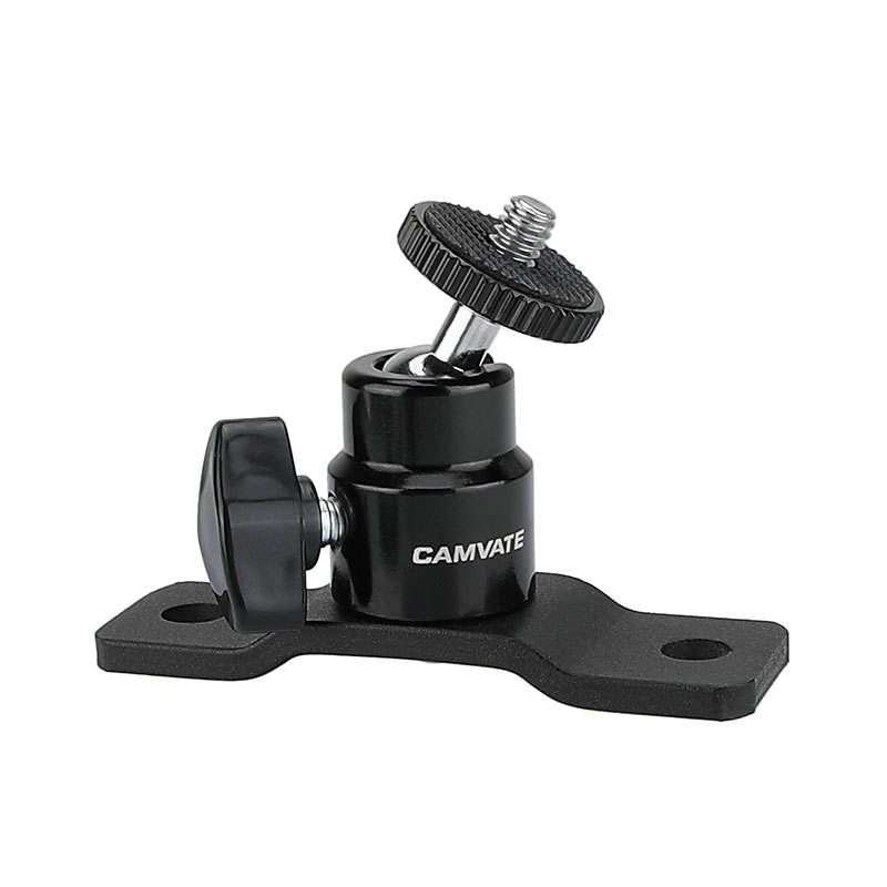 CAMVATE 1/4"-20 Ball Head With Bottom Pedestal Mount For Monitor / Surveillance System Support