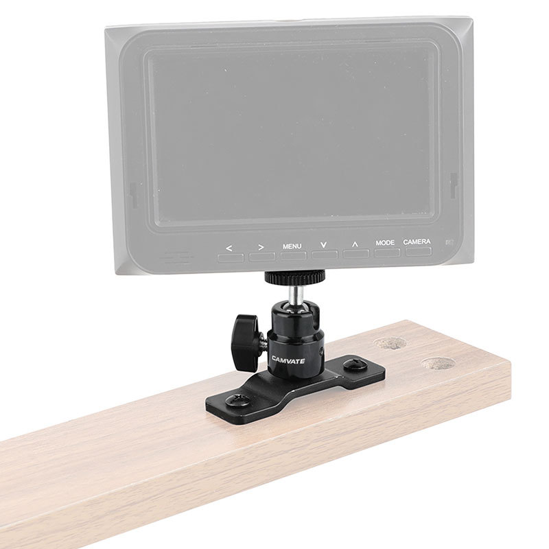 CAMVATE 1/4"-20 Ball Head With Bottom Pedestal Mount For Monitor / Surveillance System Support