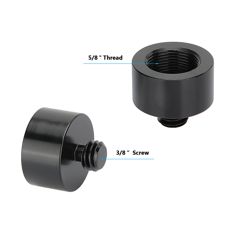 CAMVATE 3/8"-16 Male To 5/8"-27 Female Thread Screw Adapter Aluminum Alloy Construction (2 Pieces)