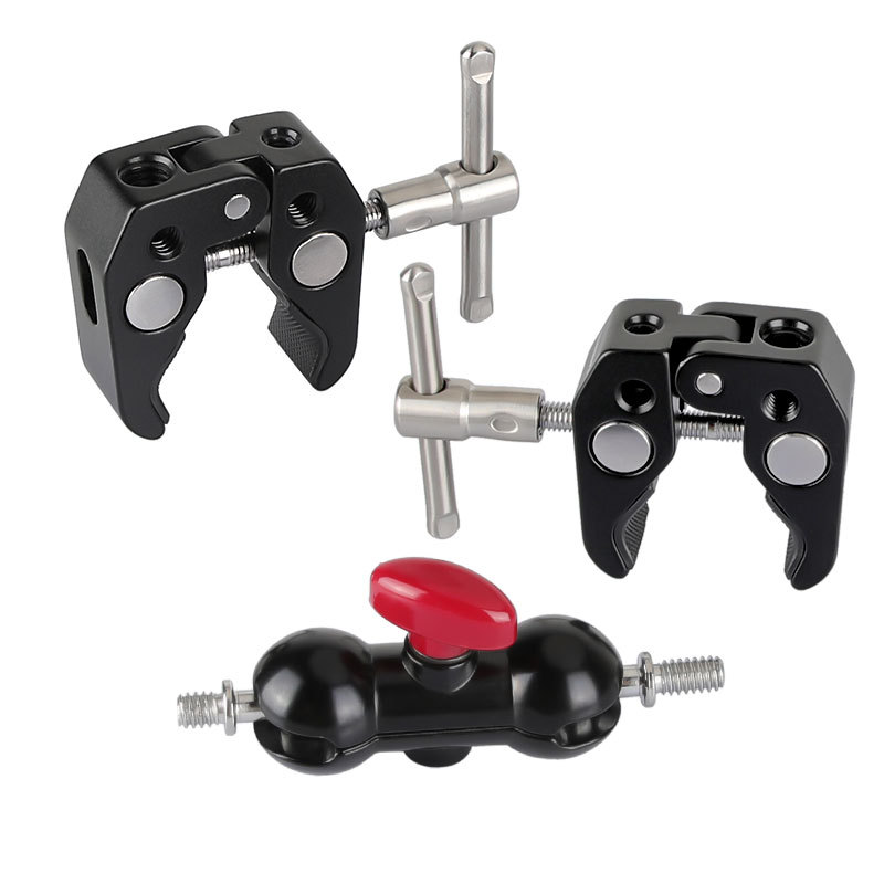 CAMVATE Articulating Magic Arm with 2pcs Super Clamp Crab Plier Clip