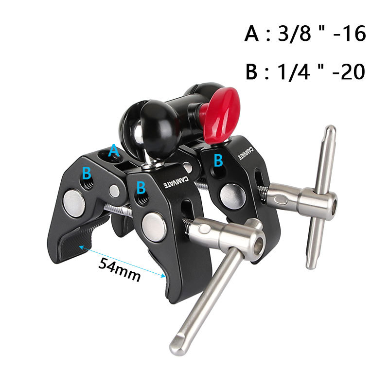 CAMVATE Articulating Magic Arm with 2pcs Super Clamp Crab Plier Clip