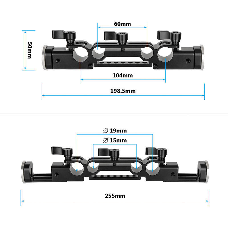 CAMVATE 15mm & 19mm Railblock Rod Clamp With Extendable ARRI Rosette M6 Mounts Double-end For Shoulder Mount Rig