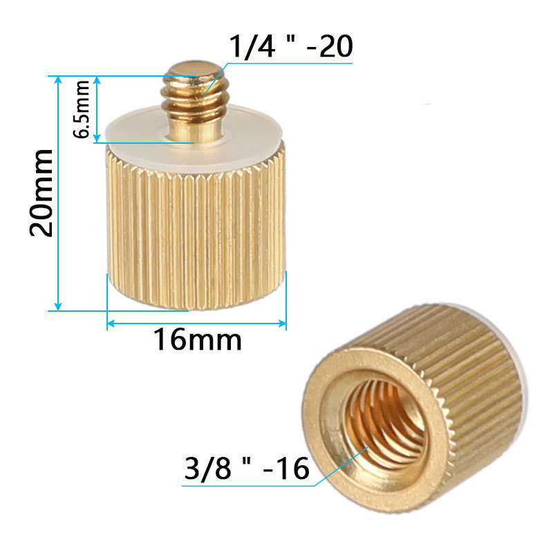 CAMVATE 2 Pieces 3/8" -16 Female to 1/4"-20 Male Tripod Thread Reducer Adapter for Tripod