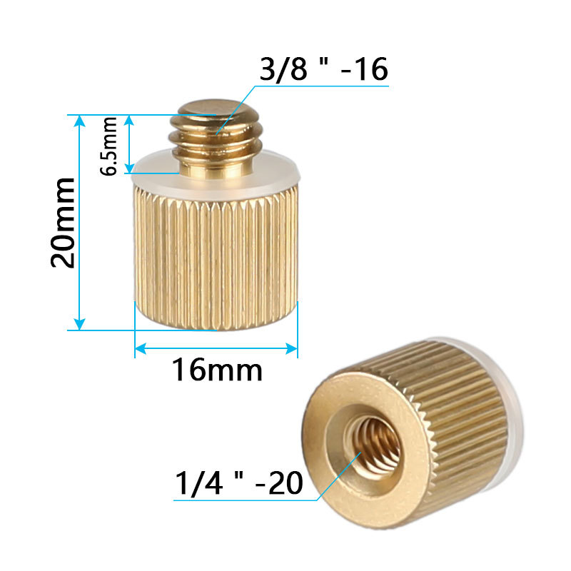 CAMVATE 2 Pieces 1/4"-20 Female Threaded Adapter to 3/8"-16 Male Threaded Post