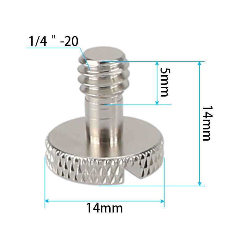 CAMVATE 1/4"-20 Slotted Screw For Camera Quick Release Plate (2 Pieces)