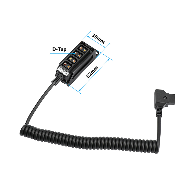 CAMVATE Male D-Tap B Type Power Tap to 4-Port Female D-Tap P-Tap Hub Adapter Splitter With Formfitting Backboard Cheese Plate