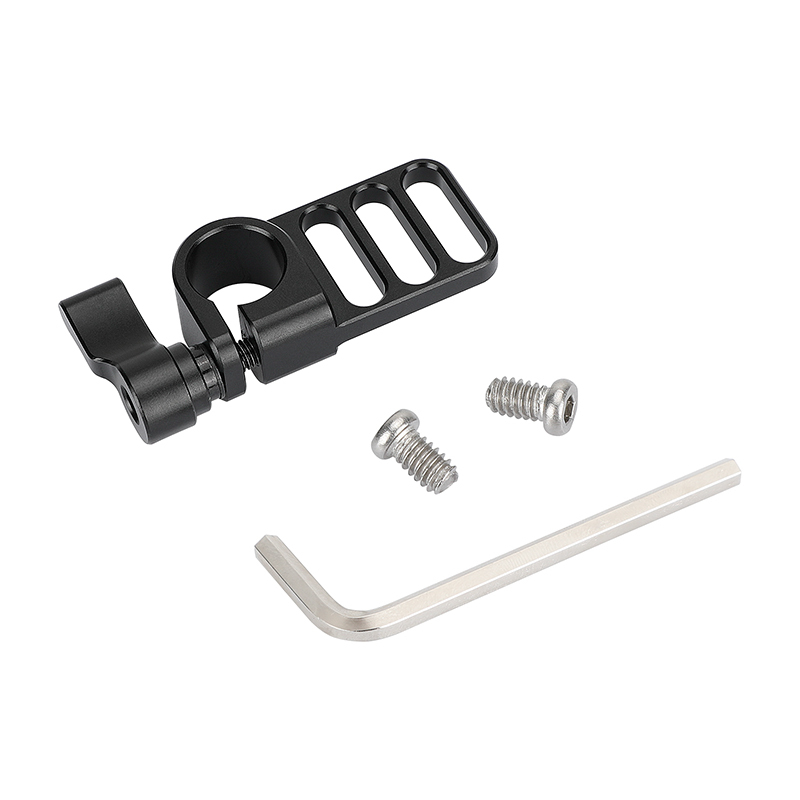 CAMVATE Handy 15mm Single Rod Clamp Adapter Railblock With 1/4"-20 Mounting Grooves (Black Thumbscrew Knob)