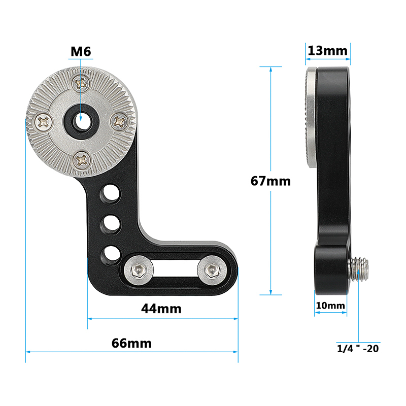 CAMVATE L Type ARRI Rosette Extension Mount M6 Thread Hole Connector With 1/4"-20  Mounting Groove / Points