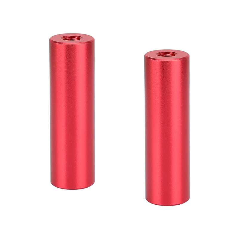 CAMVATE 2" 15mm Micro Rod Aluminum Made (Red) With Double-ended 1/4"-20 Female Threads (2 Pieces)