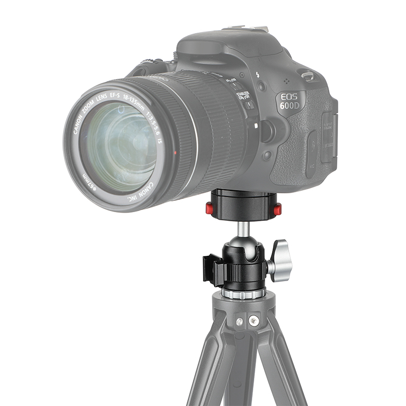 CAMVATE Quick Release Tripod Head With 1/4" Screw Mount + Adjustable  1/4" Ball Head Holder 360°Swivel 90°Tilt With Shoe Mount