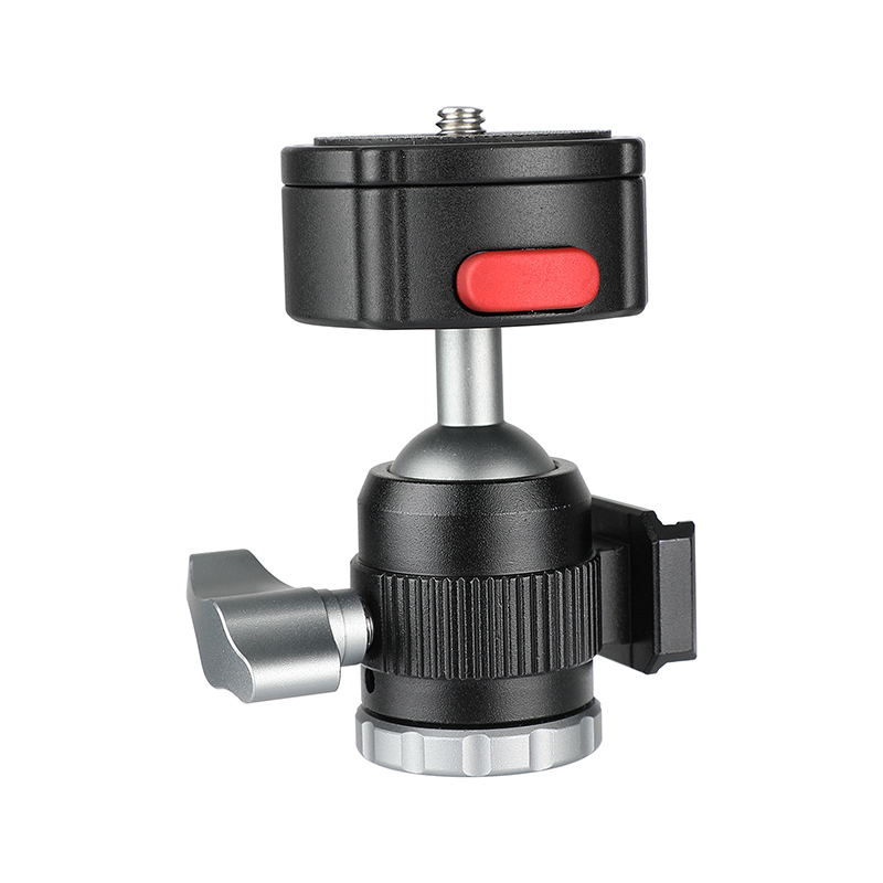 CAMVATE Quick Release Tripod Head With 1/4" Screw Mount + Adjustable  1/4" Ball Head Holder 360°Swivel 90°Tilt With Shoe Mount