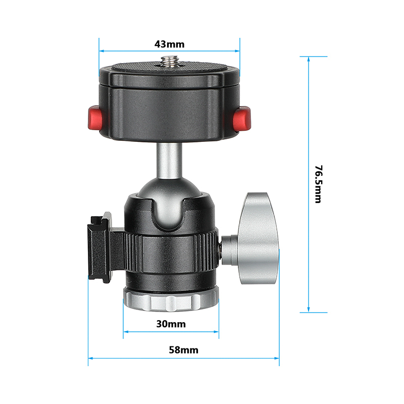 CAMVATE Quick Release Tripod Head With 1/4" Screw Mount + Adjustable  1/4" Ball Head Holder 360°Swivel 90°Tilt With Shoe Mount