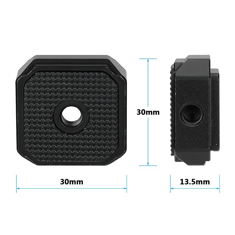 CAMVATE Universal Base Mount Square Block With 1/4"-20 Thread Hole And Built-in Shoe Mount Adapter