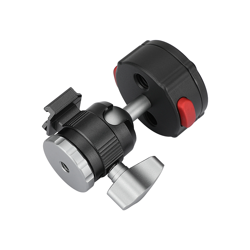 CAMVATE Quick Release Tripod Head With 1/4" Screw Mount + Adjustable  1/4" Ball Head Holder 360°Swivel 90°Tilt With Shoe Mount