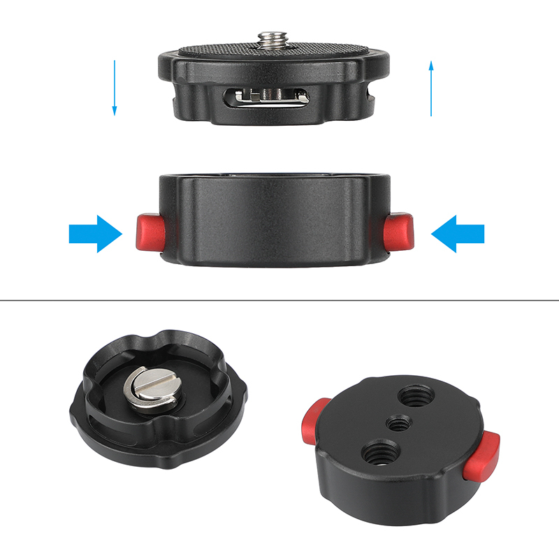 CAMVATE Quick Release Tripod Head Base Mount With 1/4"-20 Thread Screw Connector