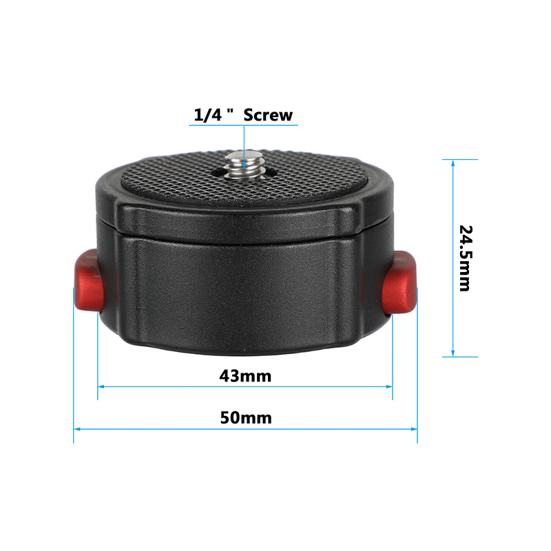 CAMVATE Quick Release Tripod Head Base Mount With 1/4"-20 Thread Screw Connector