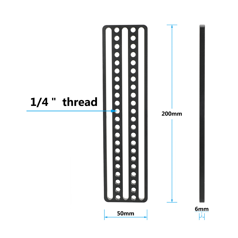 CAMVATE Extended Cheese Plate Mounting Extension Light Weight With 1/4"-20 Thread Holes For Photographic Accessories