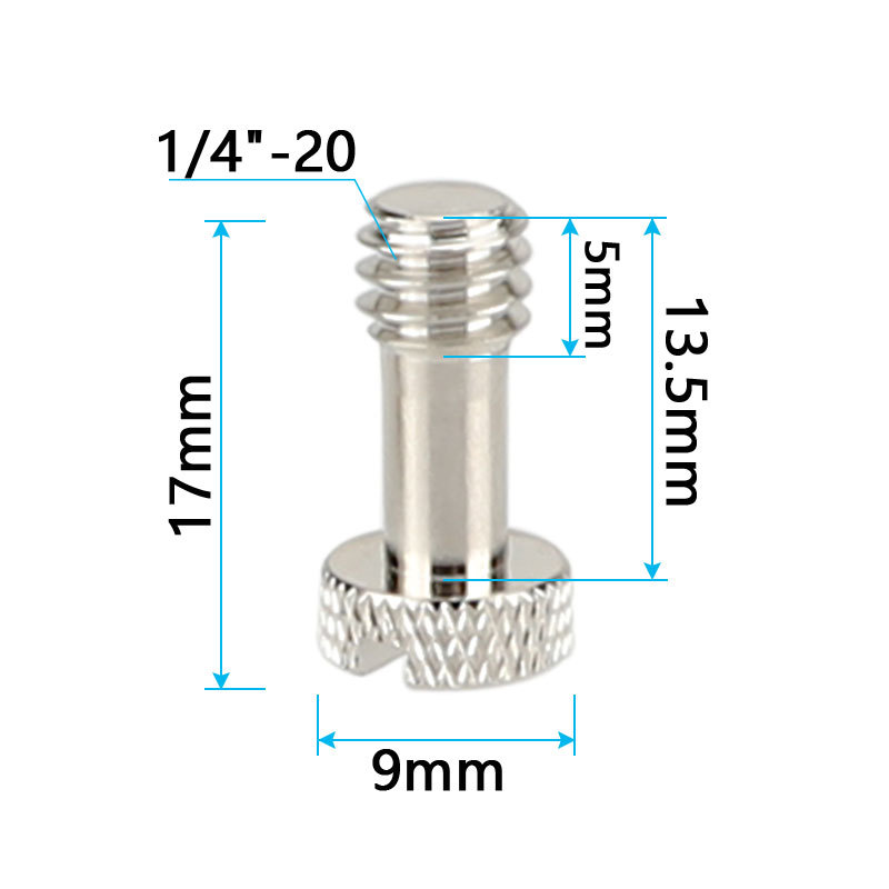 CAMVATE Standard 1/4"-20 Slotted Screw 17mm Long (2 Pieces)