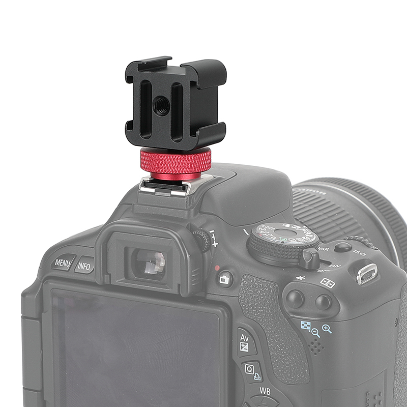 CAMVATE Triple Cold Shoe Bracket 3 Shoe Mounts With 1/4" Thread Holes For LED Video Lights / Monitors / Microphones / Audio Recorder