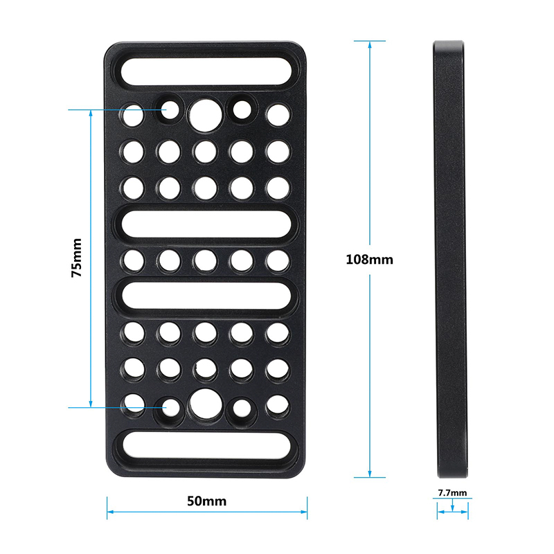 CAMVATE Versatile Cheese Plate Mounting Extension Platform With Multiple 1/4" & 3/8" Thread Holes For DLSR Camera Cage Kit