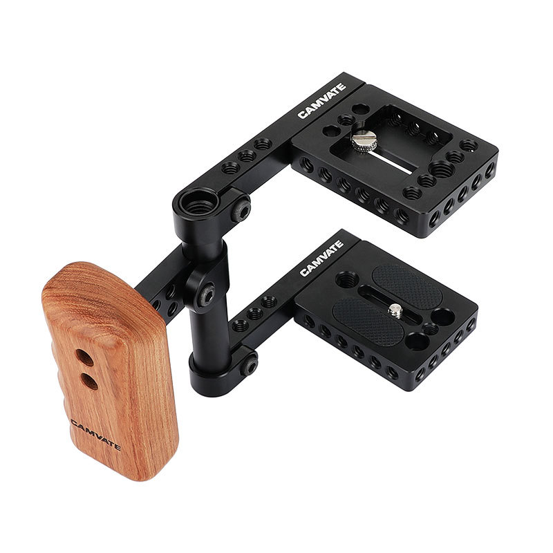 CAMVATE Wood Grip DSLR Rig Baseplate BMPCC Cage Kit for BlackMagic Pocket Cinema Camera