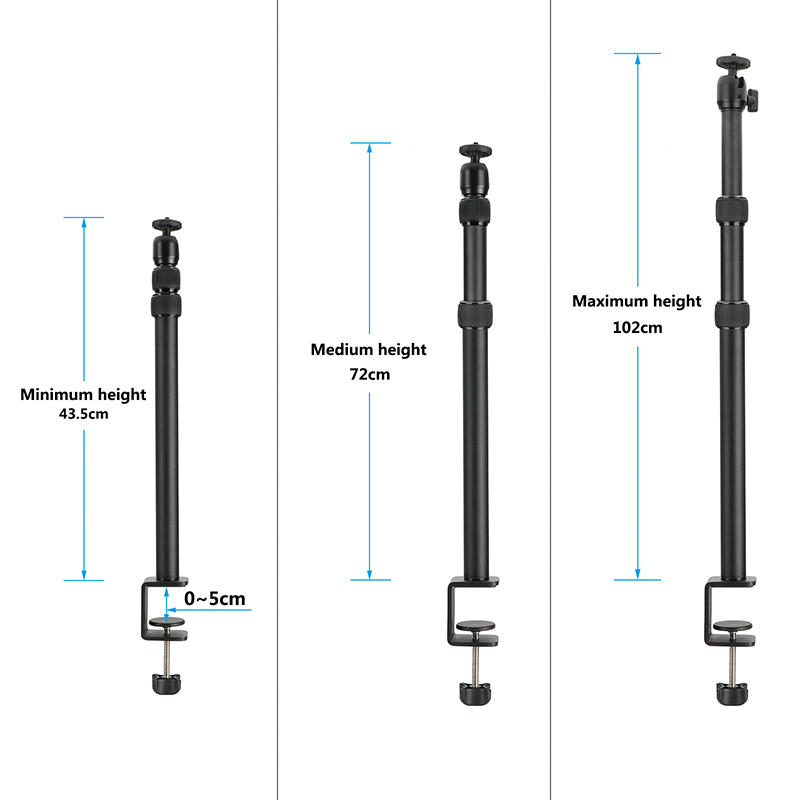 CAMVATE Double-extend Desk Mount Stand (44cm ~ 105cm) With Fully Adjustable 1/4" Ball Head Mount For Camera / Monitor / Flashlight
